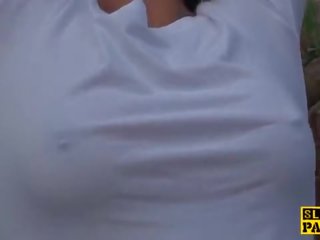 英國的 刺穿 臭鼬 吸吮 迪克 而 綁